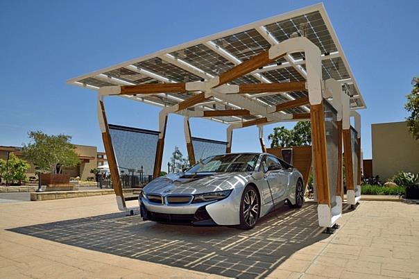 Solar-Carport für BMW i3, i8 und andere.  Foto: Auto-Medienportal.Net/BMW 